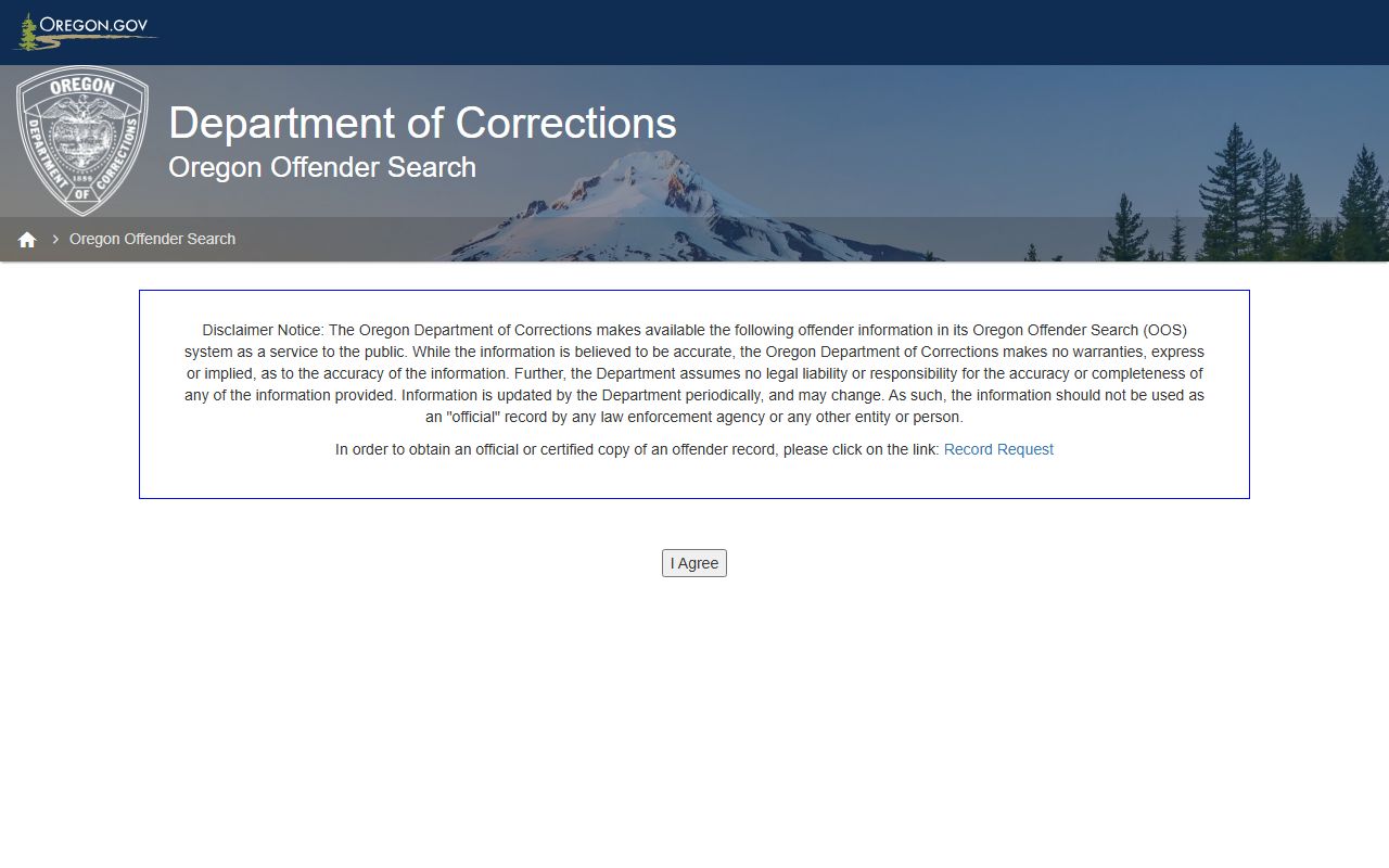 Union County arrest records Oregon DOC offender search