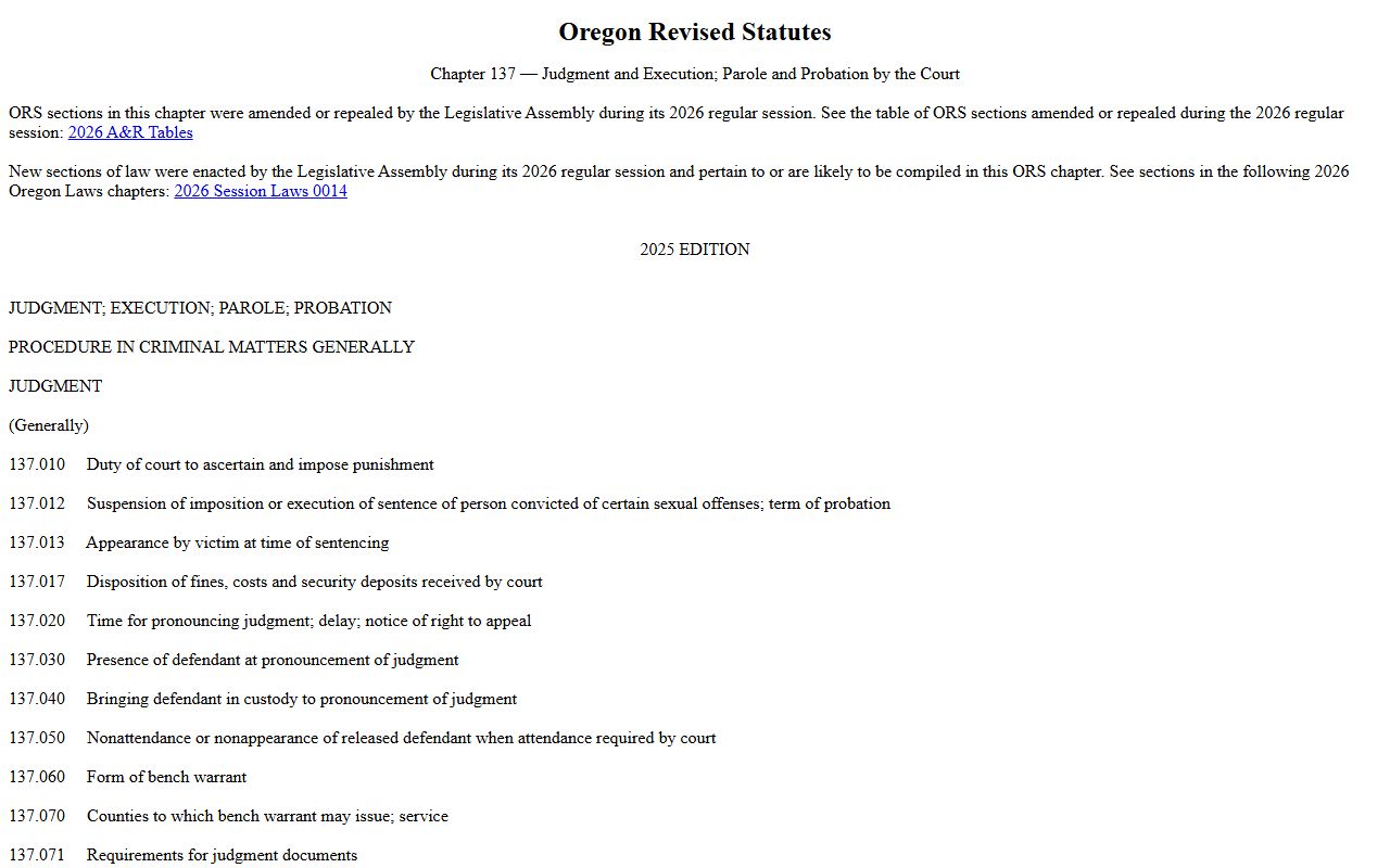 Union County criminal court records ORS set aside authority